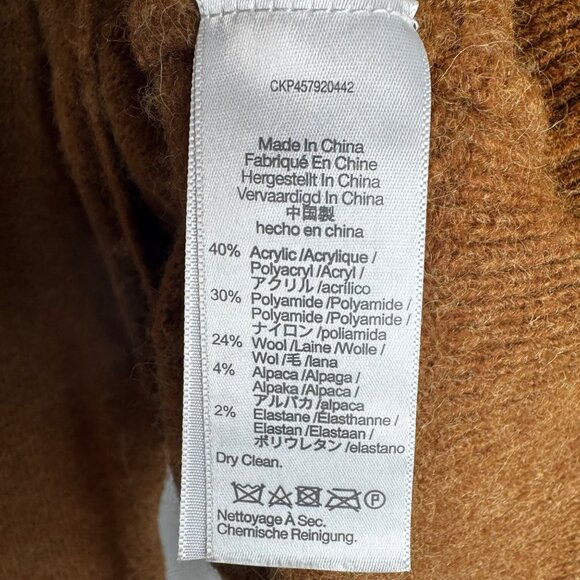 Madewell Womens Sz S Classic Brown Turtleneck Alpaca Wool Blend Sweater Workwear - Picture 5 of 6